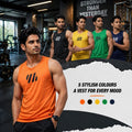 PSC Men’s Gym Vest Pack of 5 – Stylish, Breathable, Stretchable & Comfortable Sleeveless Sports Vest for Workout, Running, Training & Daily Wear.